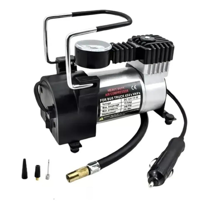 Mini Compresor De Aire Vehiculos, Ciclas, Inflador 12v Gris 12v