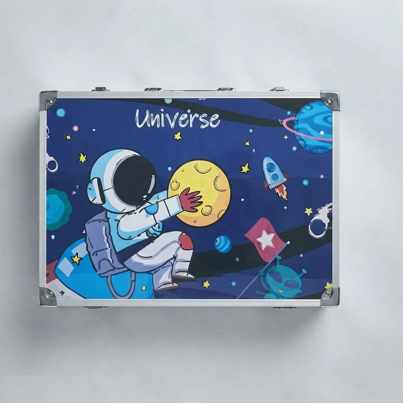 Set De Arte Dibujo Maletín Metálico 145 Piezas Para Niños