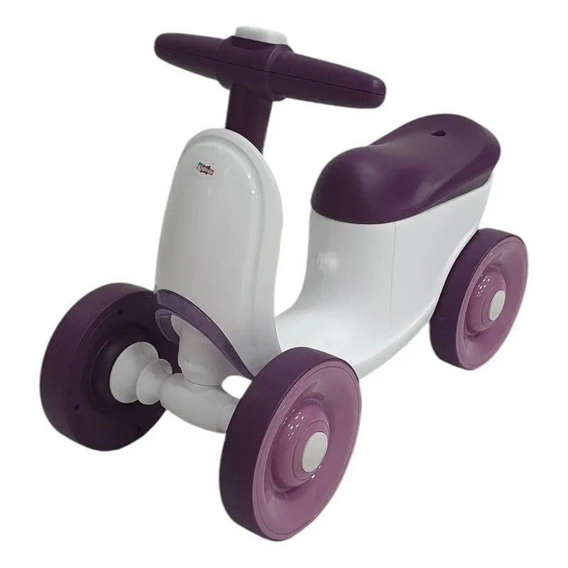 Carrito Montable Impulso De Bebe Luces Y Sonido Color Lila-blanco