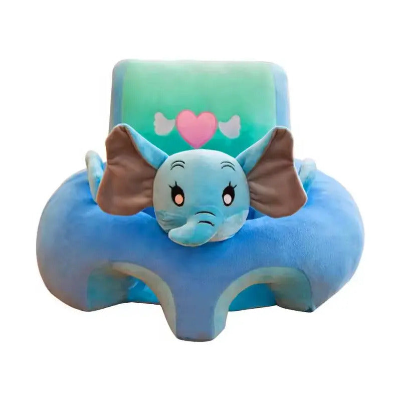 Cojin Planet Home Peluche 2022 De 55cm X 35cm Liso De Elefante Color Celeste -