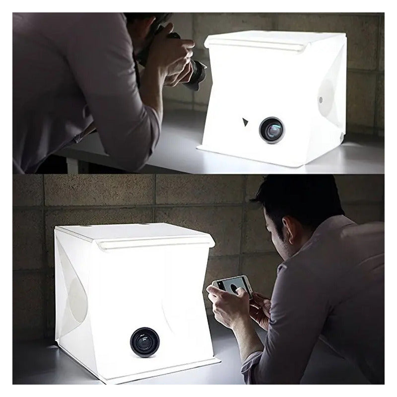 Estudio Fotografico Portatil + 2 Fondos+ Luces Led + Estuche 110v