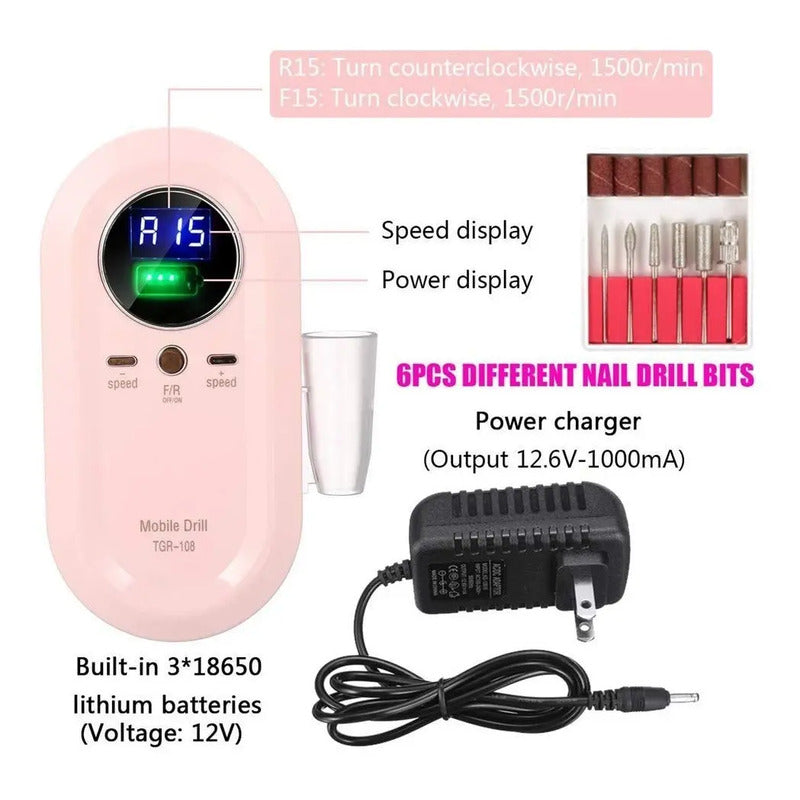 Pulidor De Uñas Recargable Portatil Uñas Acrilicas Gel