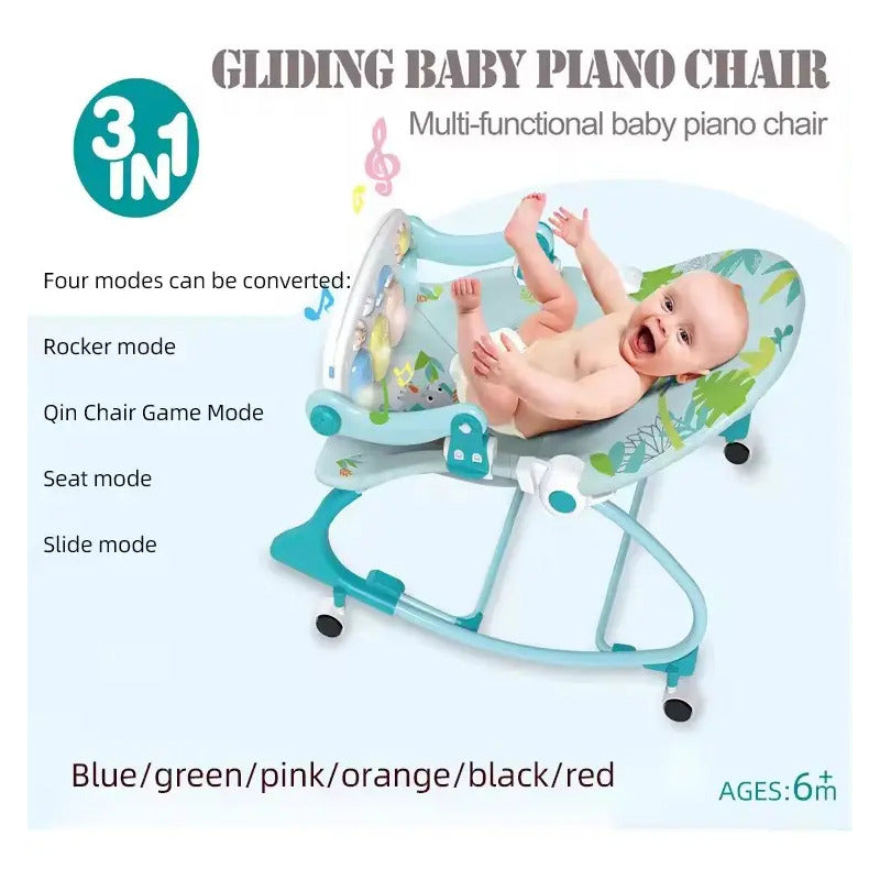 Silla Mecedora Musical Con Ruedas, Piano Musicales 7193