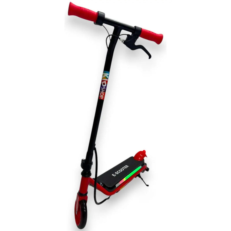 Patineta Scooter Eléctrico Con Luces Kidshop Pt08 Color Rojo