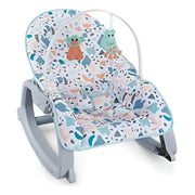 Silla Mecedora Vibradora Crece Conmigo Musical Doble Bandeja Color Azul Manchas