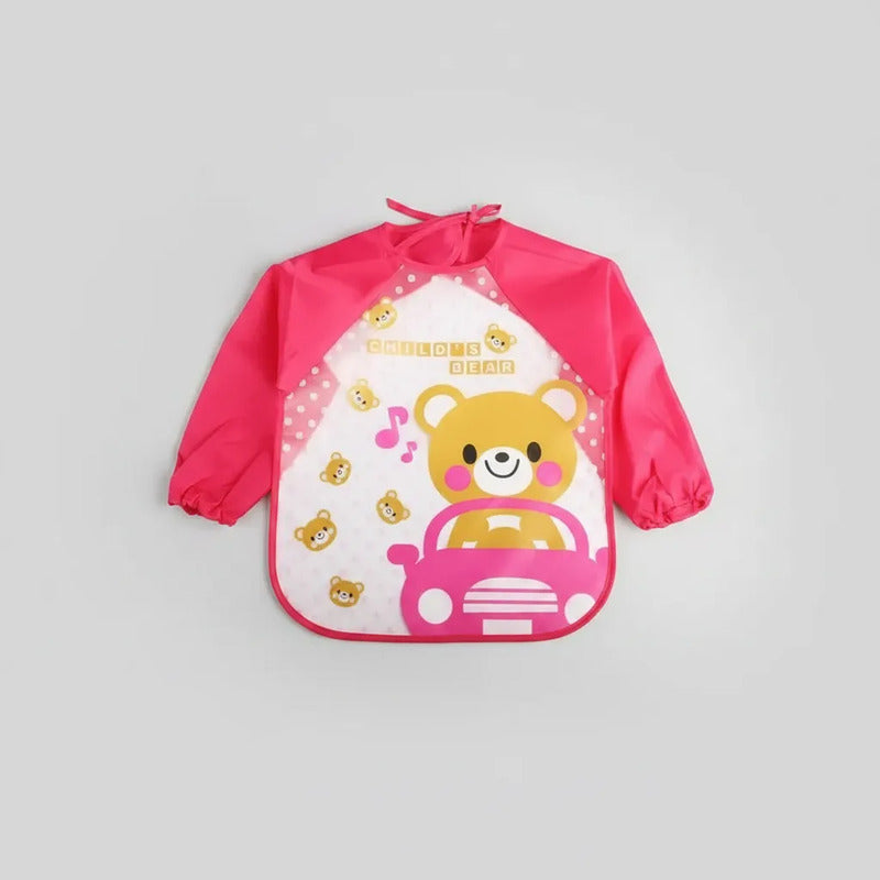 Babero Delantal Bebés Y Niños De Manga Larga Impermeables