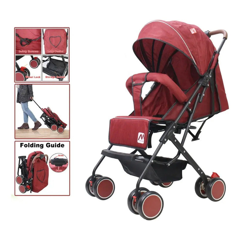 Coche Para Bebe Paseador  Premium Tipo Maleta Toldillo 8078