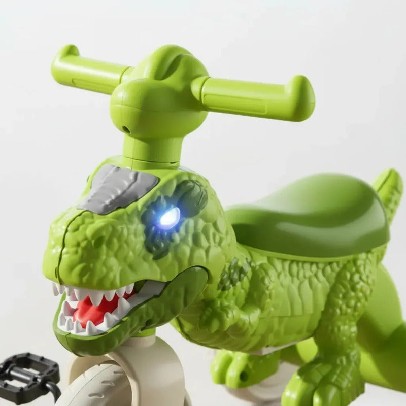 Triciclo Andador Infantil Dinosaurio Con Luces Y Música 6066 Verde