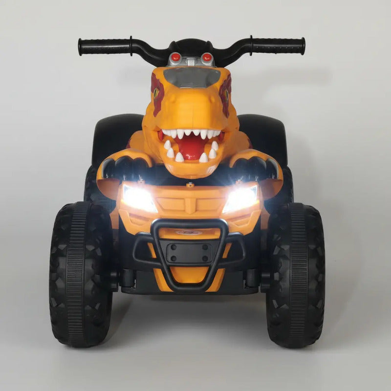 Cuatrimoto Eléctrica Niños Musica Luces Dino Mt003 Color Naranja