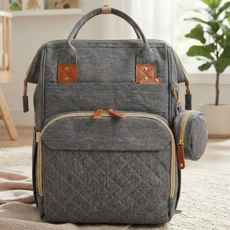 Pañalera Bebe Funcional Múltiples Compartimentos 11519-15 Gris Oscuro Unicolor