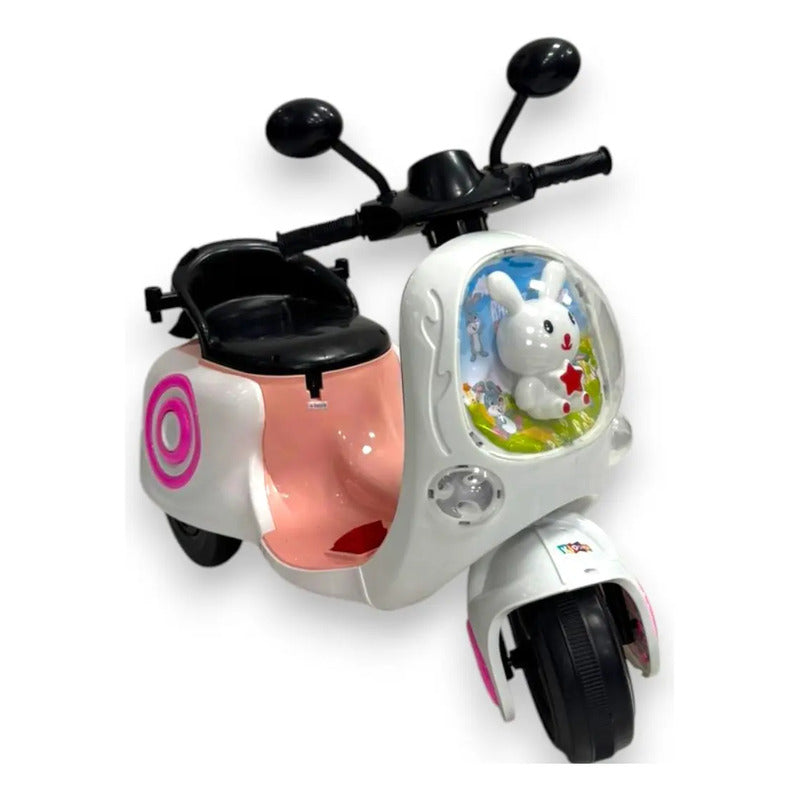 Moto Carro Recargable Eléctrica Montable Niñas My001 Color Blanco