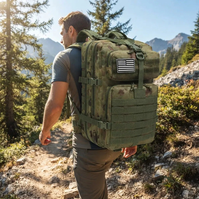 Mochila Maleta Maletin Táctico Militar 40 Litro Verde Musgo Liso