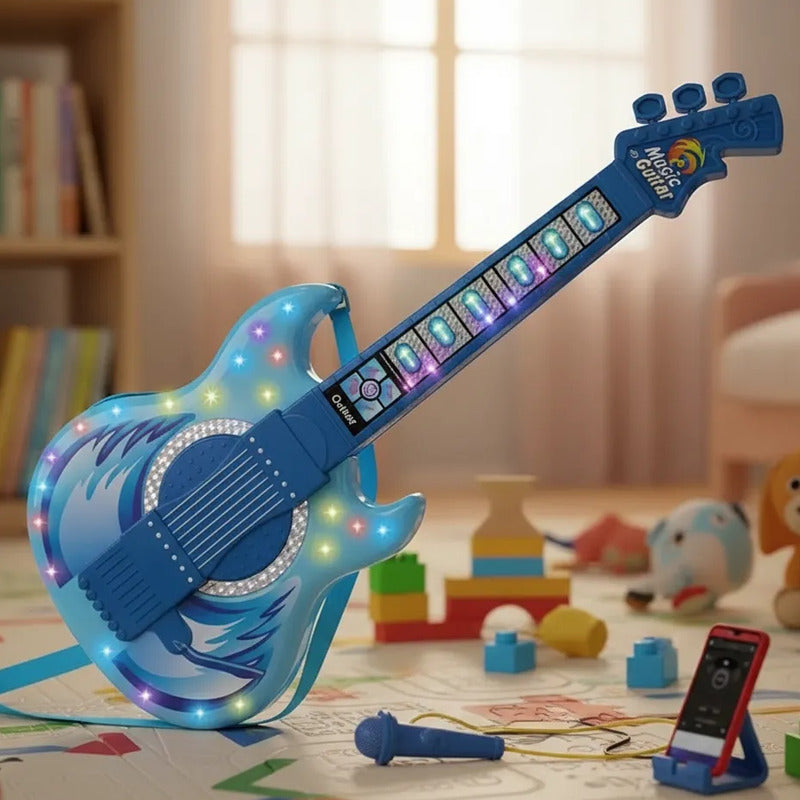 Juguete Guitarra Eléctrica Con Gafas Micrófono Niños 8026