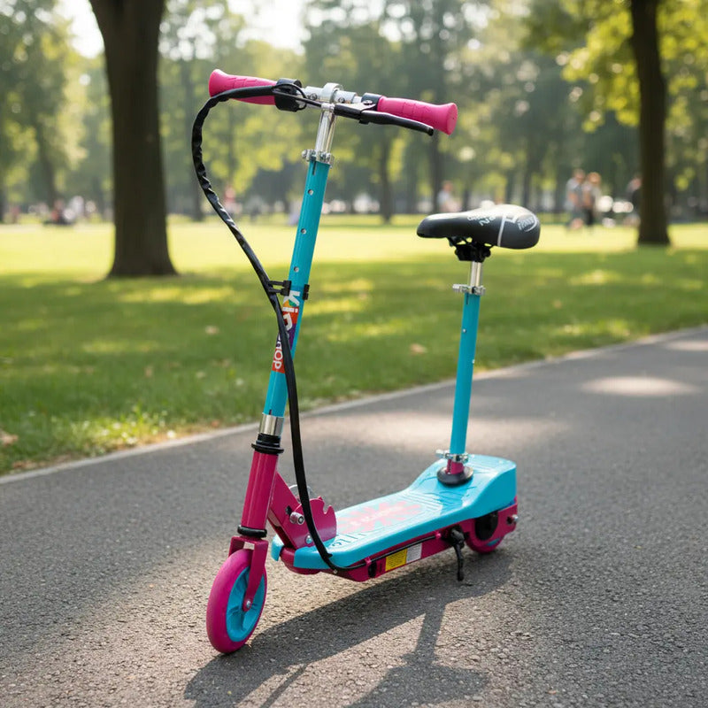 Patineta Scooter Eléctrico Kidshop Pt06 Con Silla Color Celeste