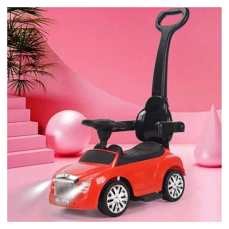 Carro Paseador Montable Musical Con Guia De Niña H-5422 Color Rojo