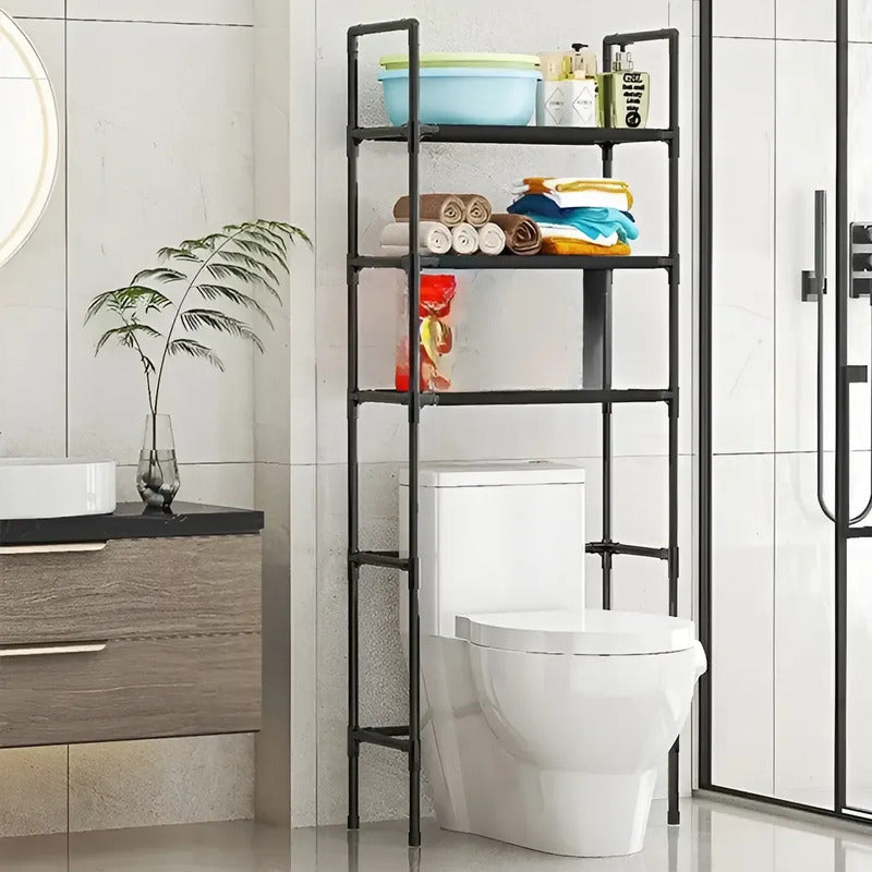 Estante Organizador Para Baño 3 Niveles Para Inodoro Negro