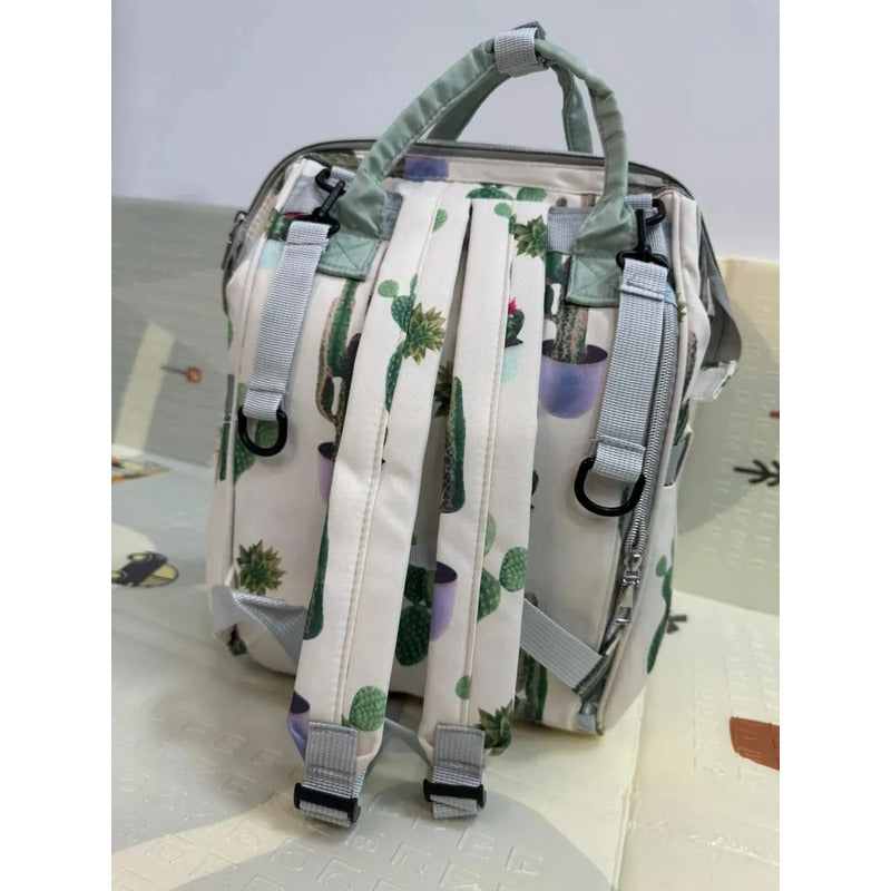 Bolso Pañalera Morral Moderno De Bebe Estampados 11519-8 Beige Captus