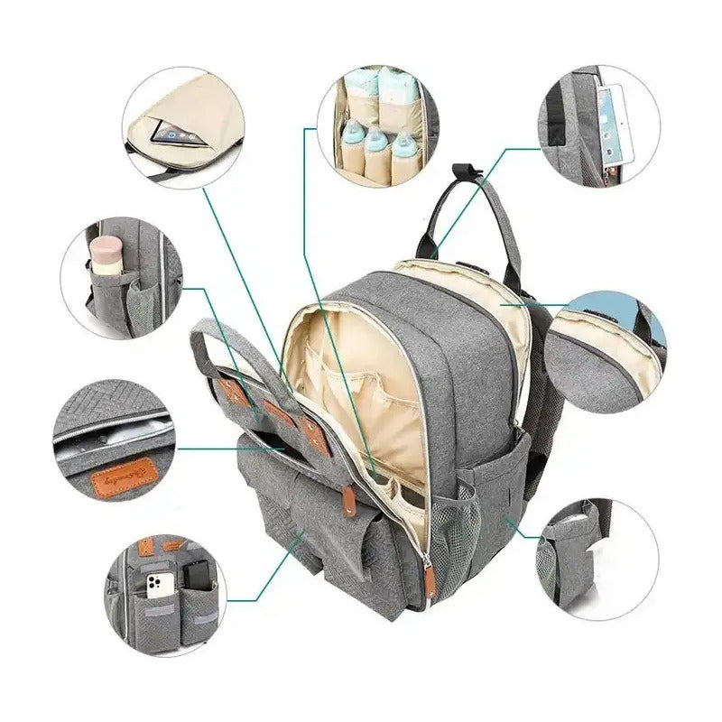 Pañalera Bolso Materno Multifuncional Cambiador  Ld2204