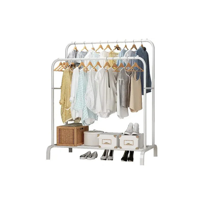 Perchero De Dos Niveles Para Ropa Y Zapatos, Multifuncional Blanco