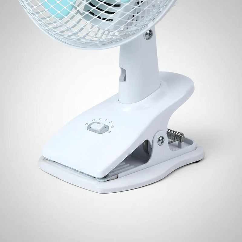 Ventilador De Mesa Y Pinza 2 En 1 Con Oscilación, 2 Velocidades Y Diseño Blanco 3 110v Azul Plástico