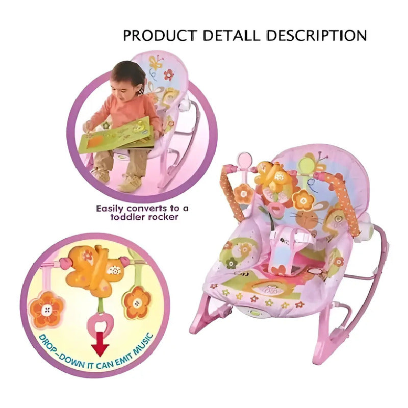 Silla Vibradora Mecedora Musical Niña-niños Baby Rocker León