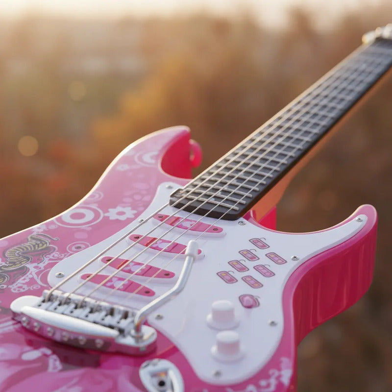 Juguete Guitarra Eléctrica Con Amplificador Micrófono Niñas
