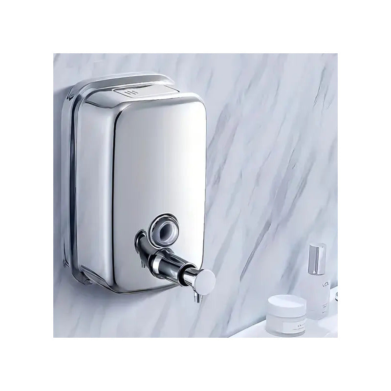 Dispensador De Jabón Líquido Metálico 500 Ml Acero Color Plateado