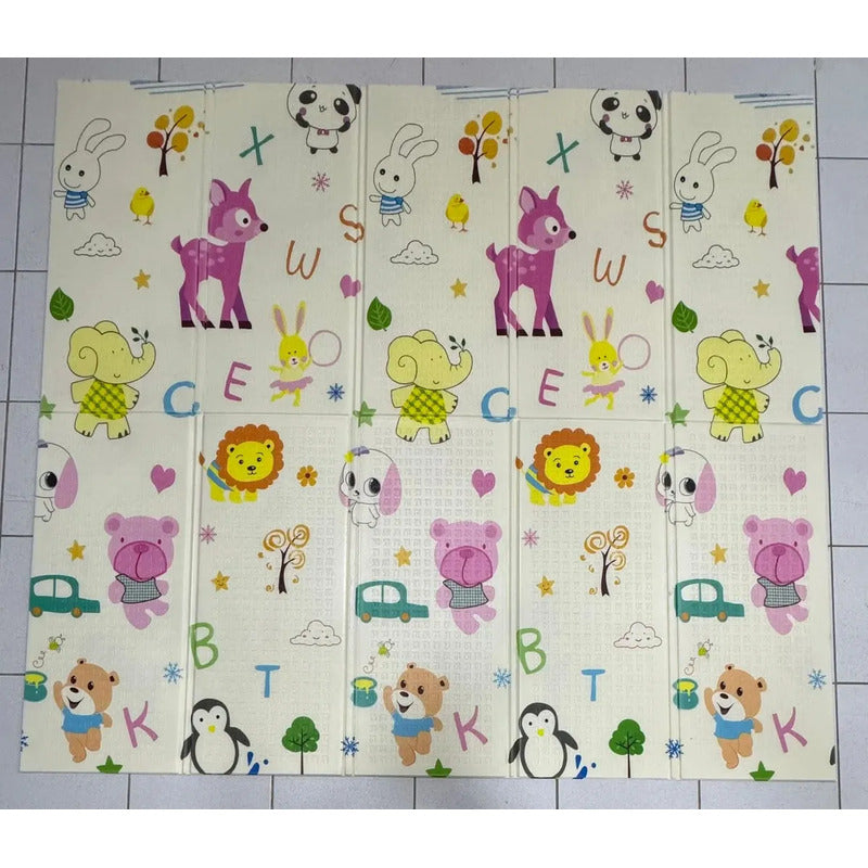 Tapete De Juego Plegable Gateo Bebé 200x180 Cm Doble Faz Pollito-osito