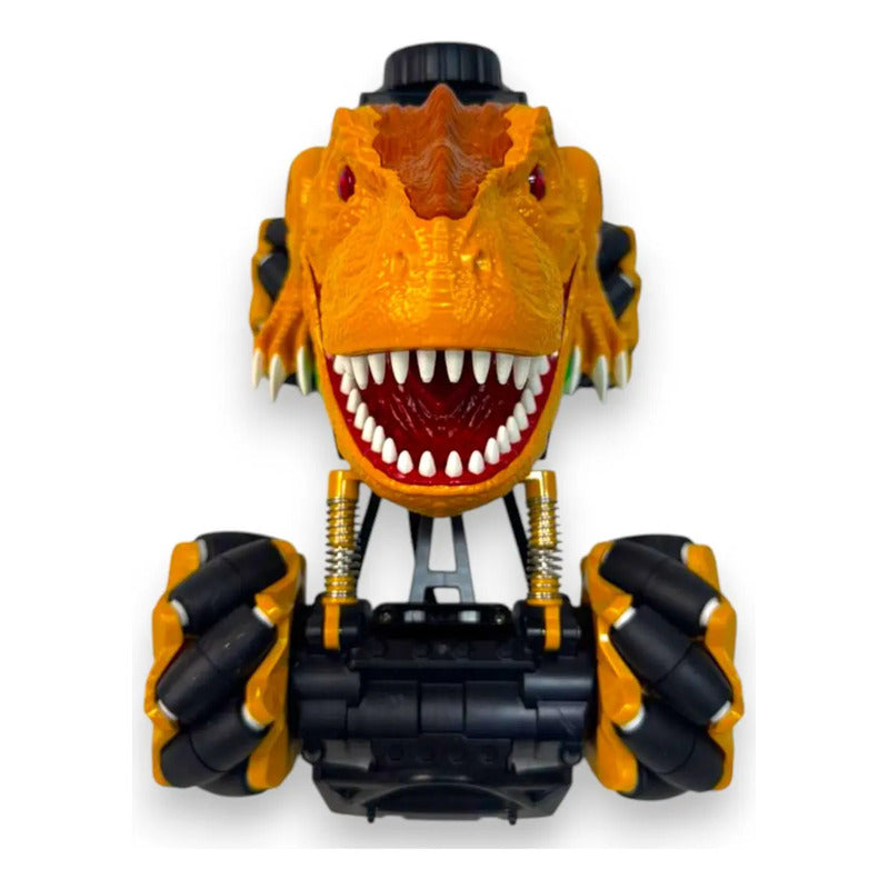 Carro Dinosaurio Control Remoto Humo Luces Música Color Naranja