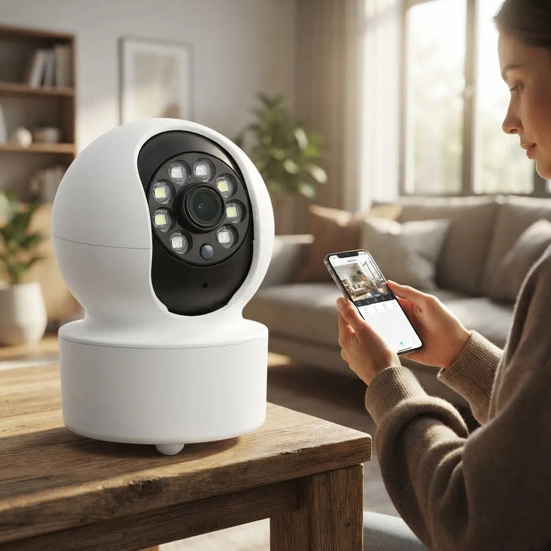 Cámara De Seguridad Robótica Wifi 380° Blanco