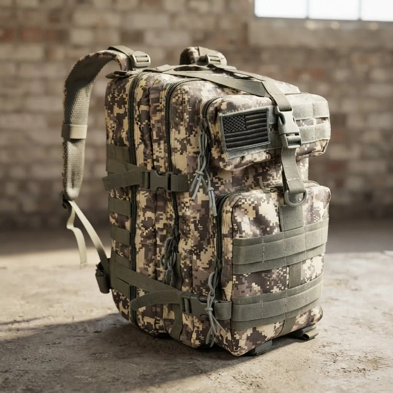 Mochila Maleta Maletin Táctico Militar 40 Litro Gris Oscuro Liso