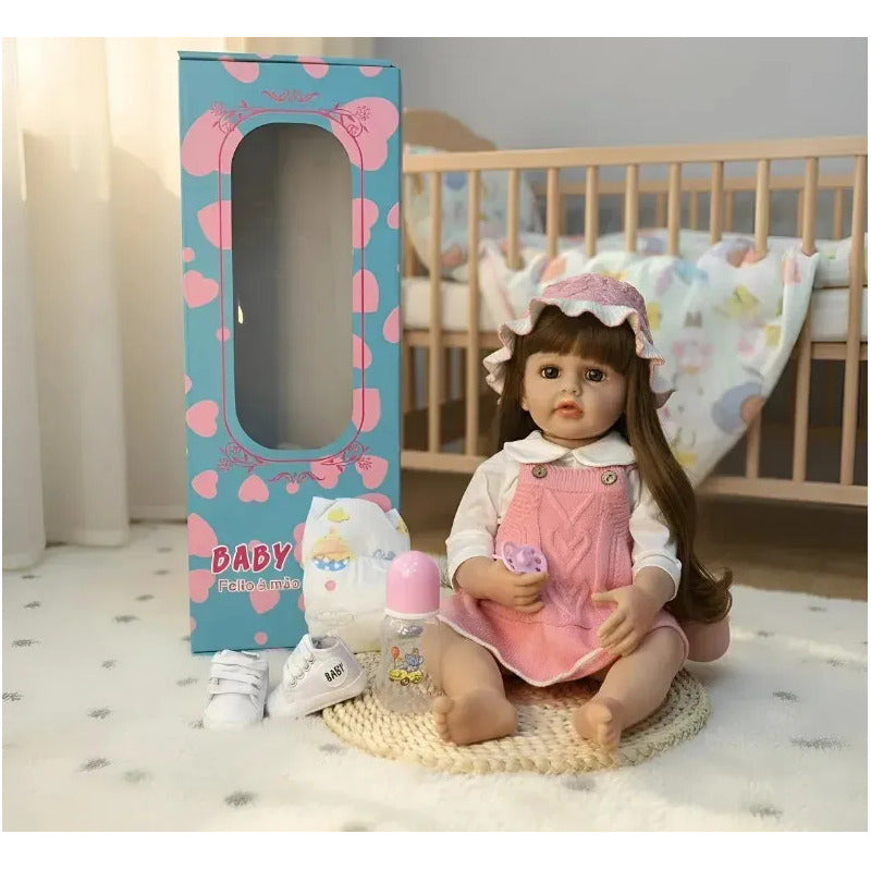 Muñeca Reborn Bebe Realista Tina Silicona 59cm Con Accesorios
