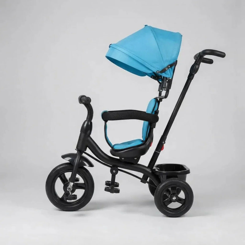 Triciclo Paseador Con Guía Bebe Infantil Paseador 6041 Azul