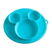 Plato De Silicona Para Bebé Antideslizante Con 3 Compartimentos Y Libre De Bpa, Azul Marino