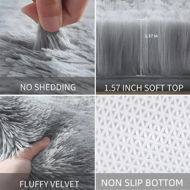 Tapete Peluche 200x150 Cm Zhimei Color Suave 170 Cm Largo Color Gris 1.7 M 1.2 M