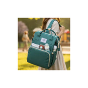 Pañalera Multinfuncional Bebe Mochila Colores Original Verde Oscuro