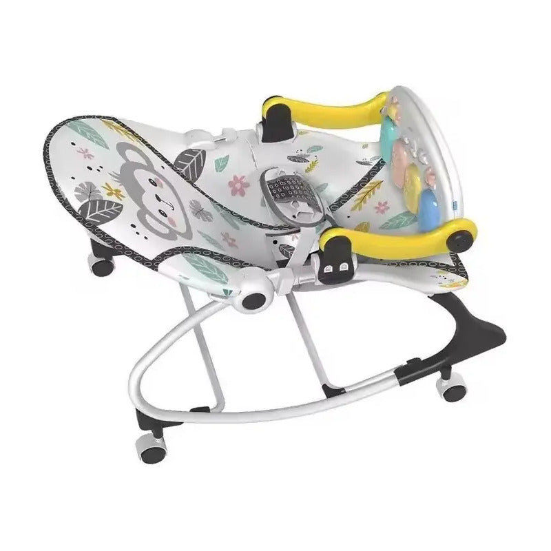 Silla Mecedora Musical Con Ruedas, Piano Musicales 7193 Color Amarillo Lisa Liso