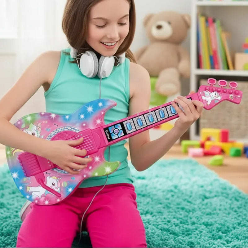 Juguete Guitarra Eléctrica Con Gafas Micrófono Niños 8026