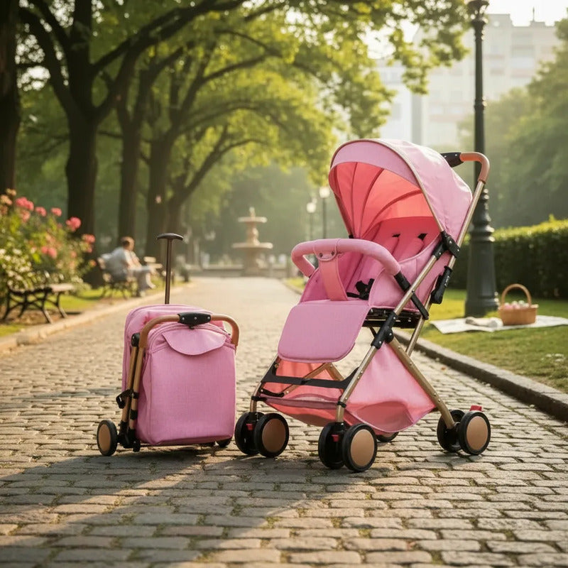 Coche Paseador Para Bebe Tipo Maleta + Toldillo 609-1