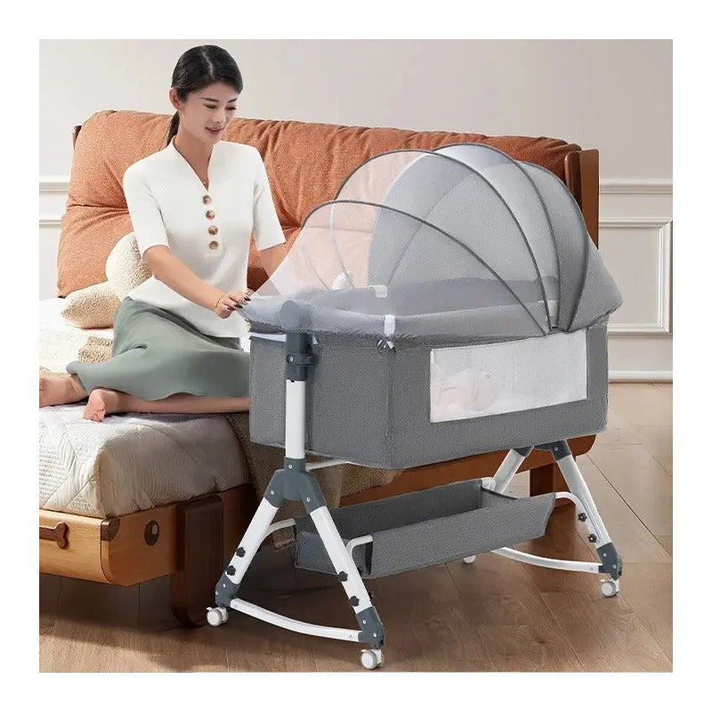 Cuna Colecho Para Bebe Con Mosquitero Mecedora Y Organizador