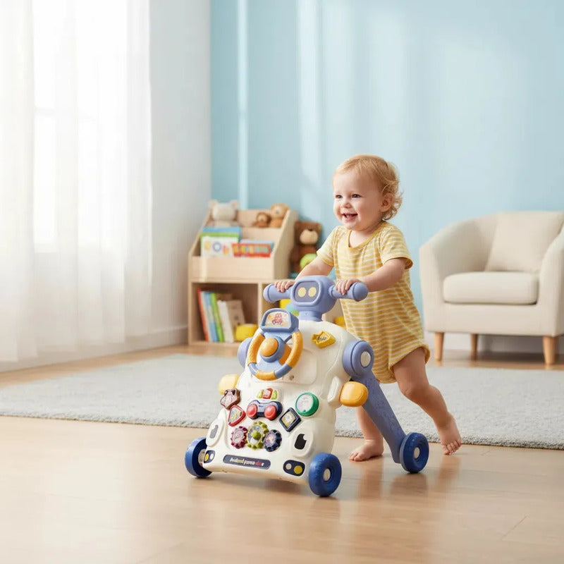 Andadera Caminador Kidshop3 En 1 Mesa Y Actividades He0801-1 Color Azul