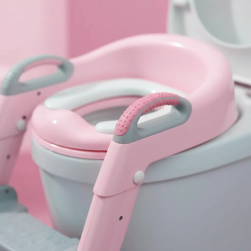 Escalera Baño Entrenamiento Inodoro Niños Os1 Rosado Rosado
