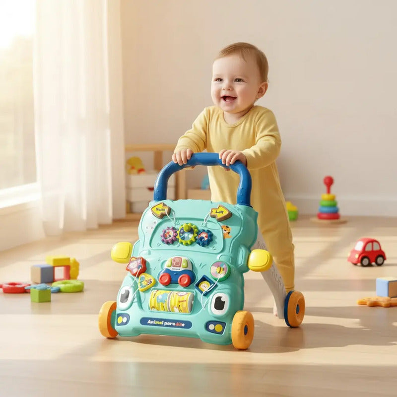 Andador Caminador Bebe Con Luz Y Sonido He0833 Color Azul