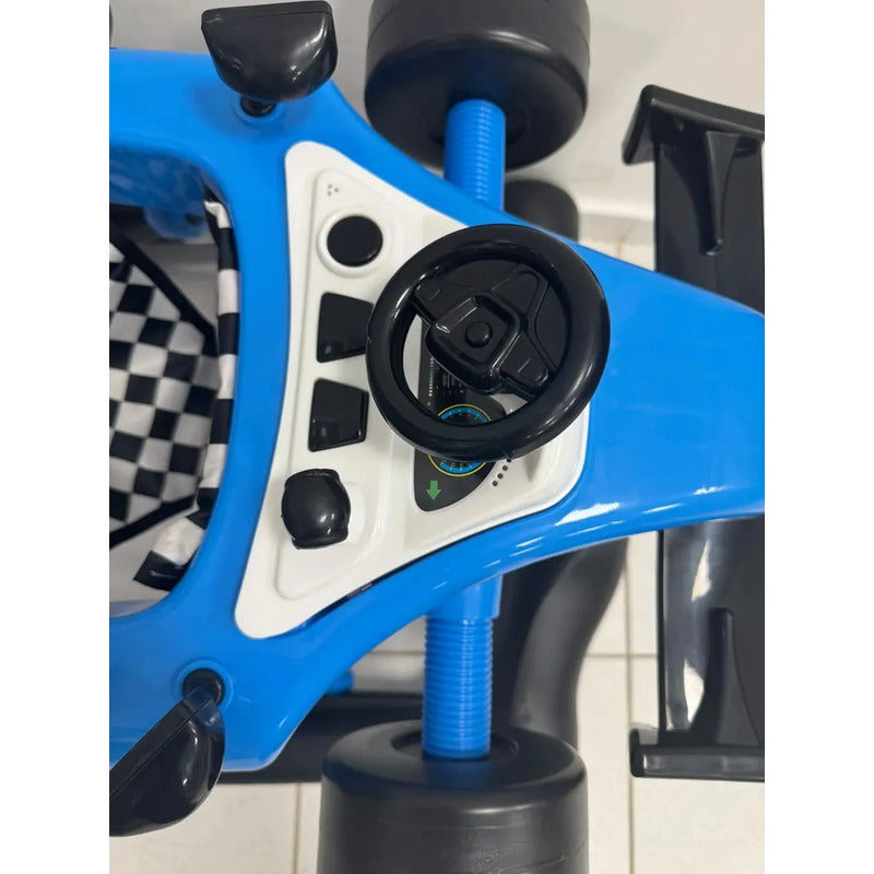Caminador Con Guia Bebes Tapete F1 Azul