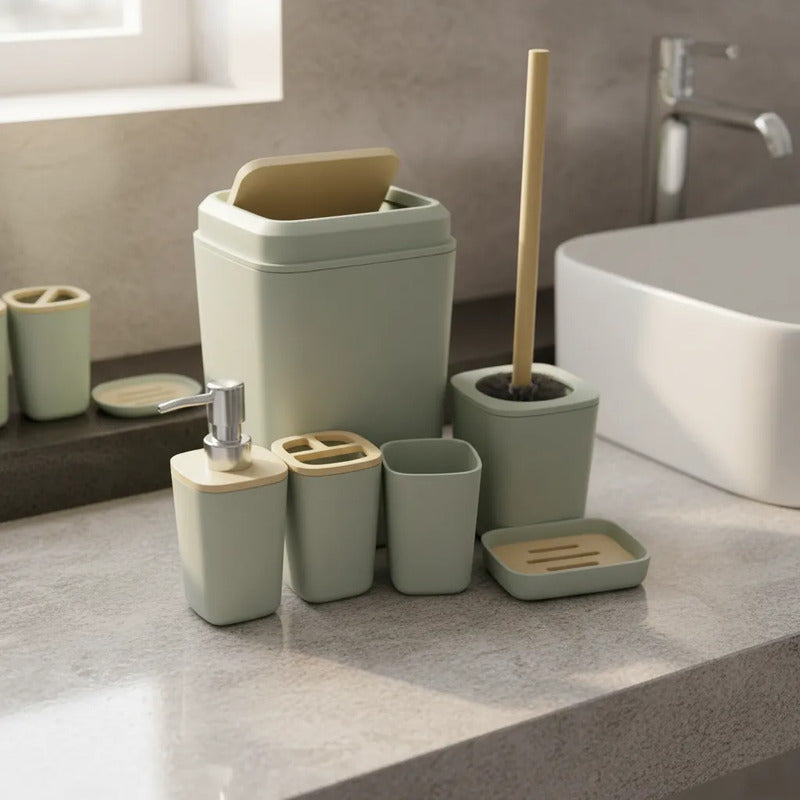 Juego De Accesorios Para Baño 6 Piezas G35693-2 Blanco