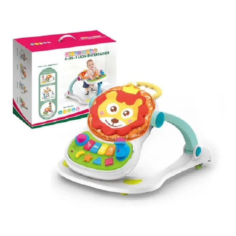Caminador 4 En 1 Comedor Bebe Andadera Didactico Niño Niña  Blanco