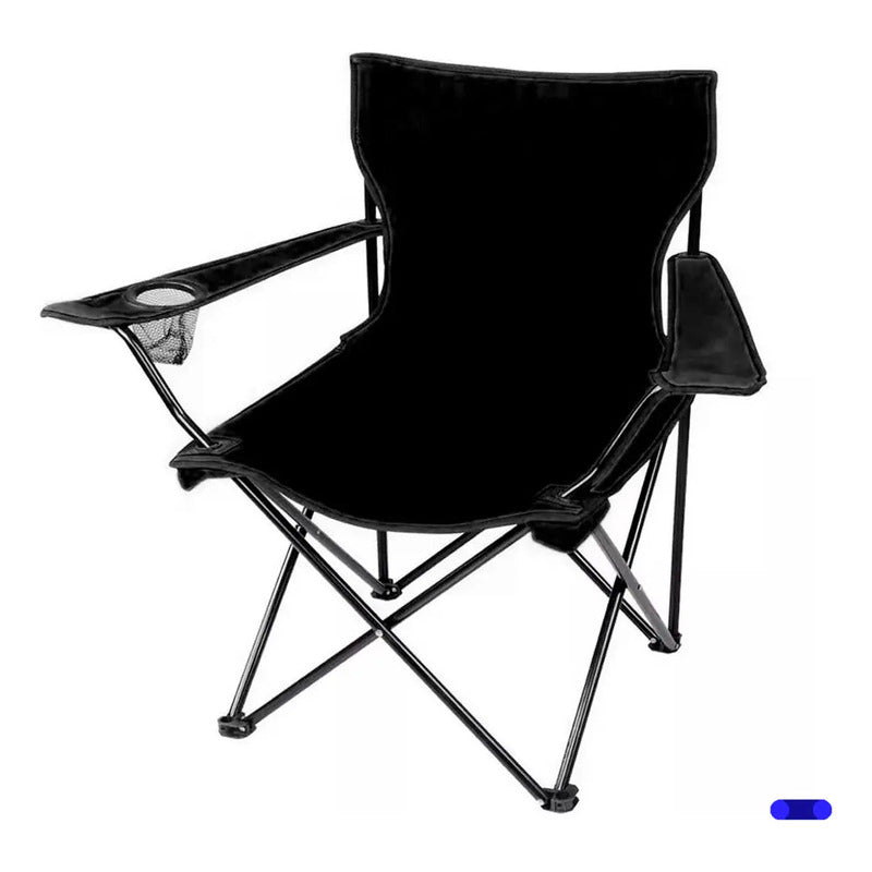 Silla Plegable Y Portátil Para Campamento, Playa Color Negro