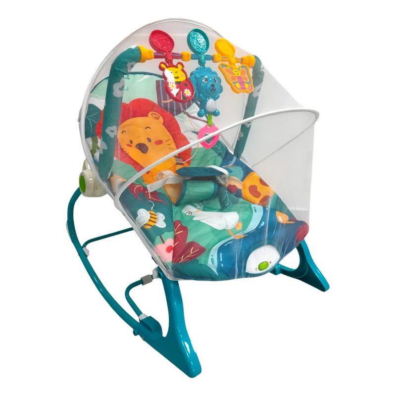 Silla Vibradora Musical Para Bebes Color Azul Oscuro León