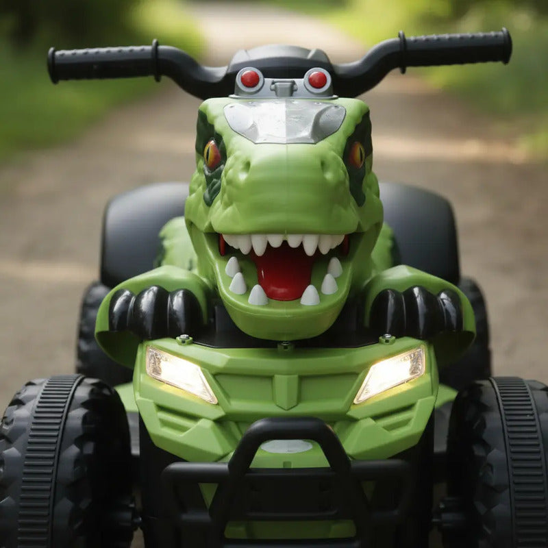 Cuatrimoto Eléctrica Niños Musica Luces Dino Mt003 Color Verde