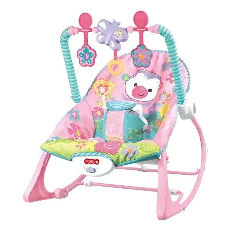 Silla Vibradora Musical Para Bebes Color Rosa Mono